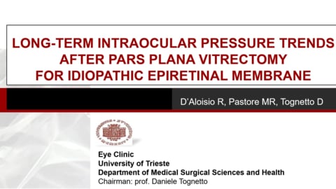 Long-term intraocular pressure trends after pars plana vitrectomy for idiopathic membrane